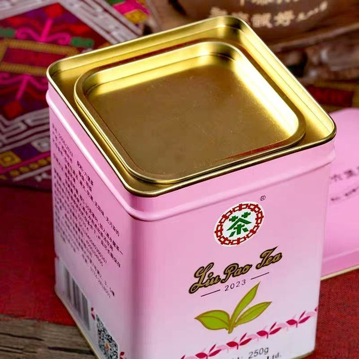 2023 CNNP Liu Bao "Gong Ti Guan - Zi Guan - Te Ji" (Gongti Can - Purple Can - Special Grade - Aged from 2019) Liu Pao Tea, 250g/Tin Liubao, Dark Tea,  Wuzhou, Guangxi