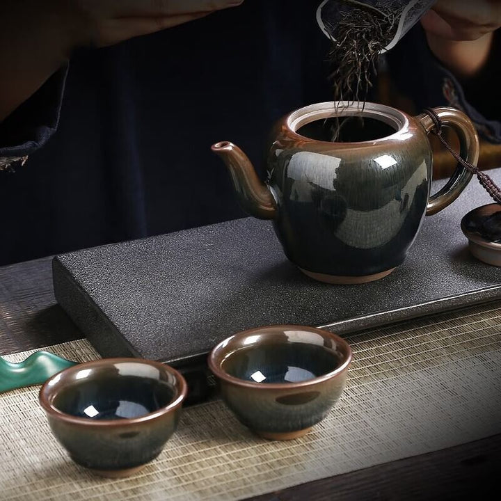 Tenmoku Jian zhan Hare's Fur Beauty Teapot