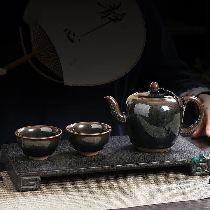 Tenmoku Jian zhan Hare's Fur Beauty Teapot