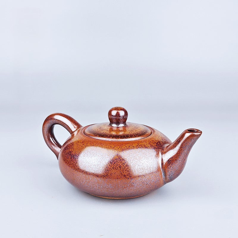 Tenmoku Jian zhan Iron Red Flat XiShi Teapot