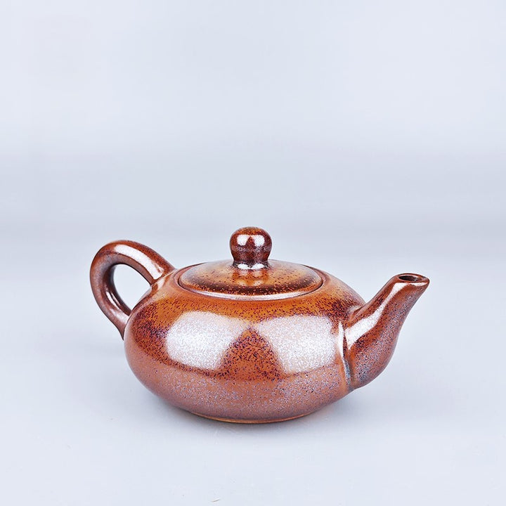 Tenmoku Jian zhan Iron Red Flat XiShi Teapot