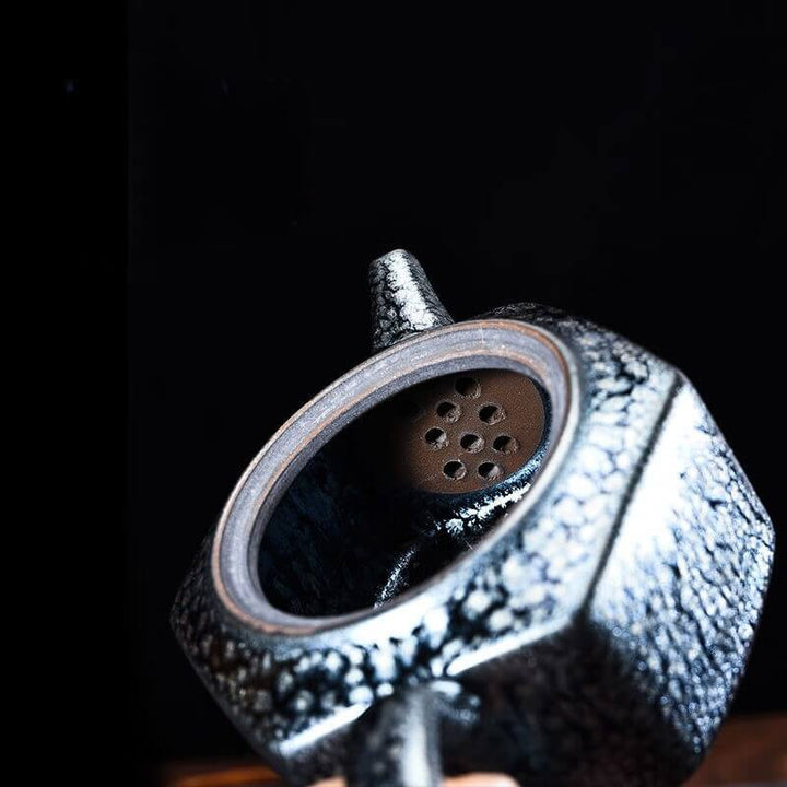 Tenmoku Jian zhan Oil Spot Hexagonal Teapot