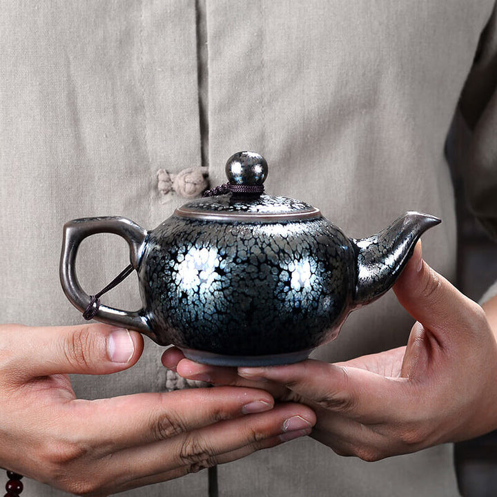 Handmde Tenmoku Jian Zhan Ceramic Kung Fu Teapot