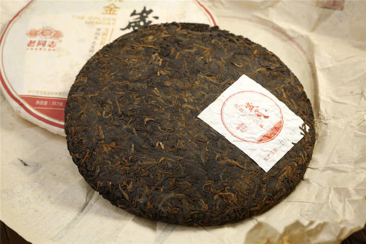 2013 LaoTongZhi "Liu Jin Sui Yue" (Golden Times) Cake 357g Puerh Shou Cha Ripe Tea