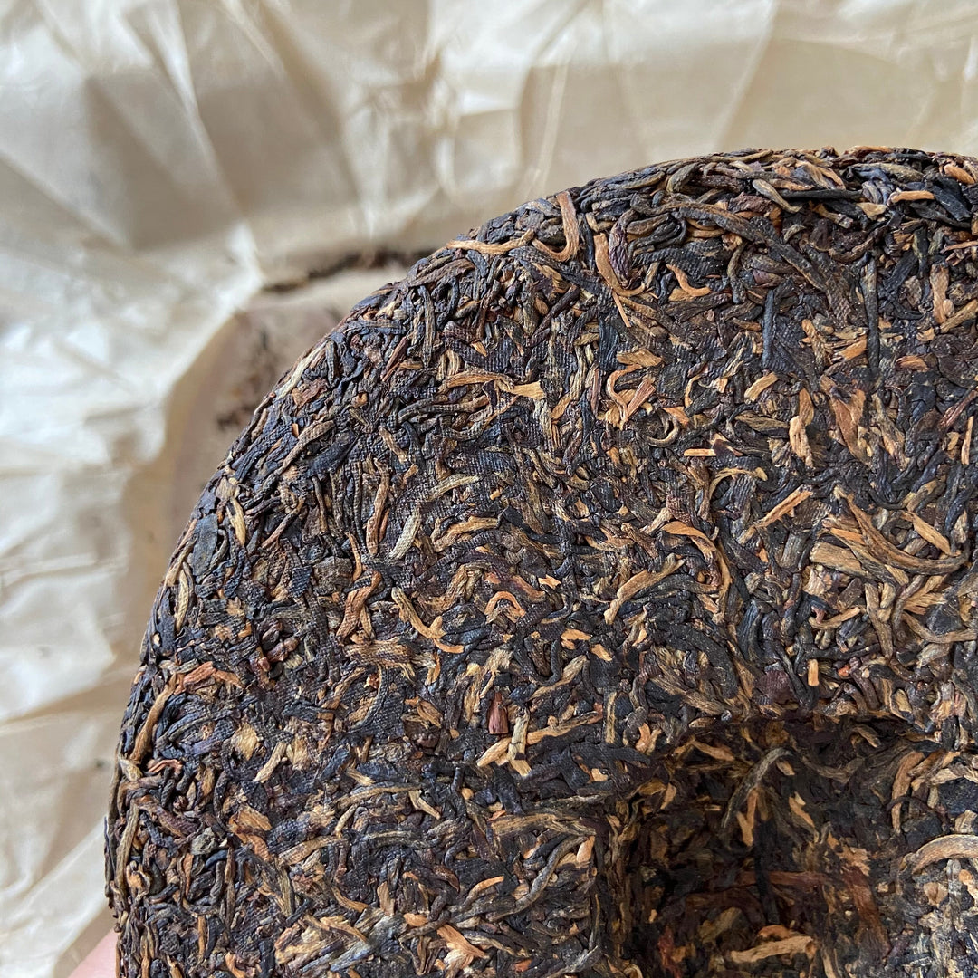 2005 NanQiao "Qiao Mu Ye Sheng - Yin Zhen Gong Bing" (Wild Arbor - Silver Needle Tribute Cake) 250g Puerh Raw Tea Sheng Cha, Meng Hai