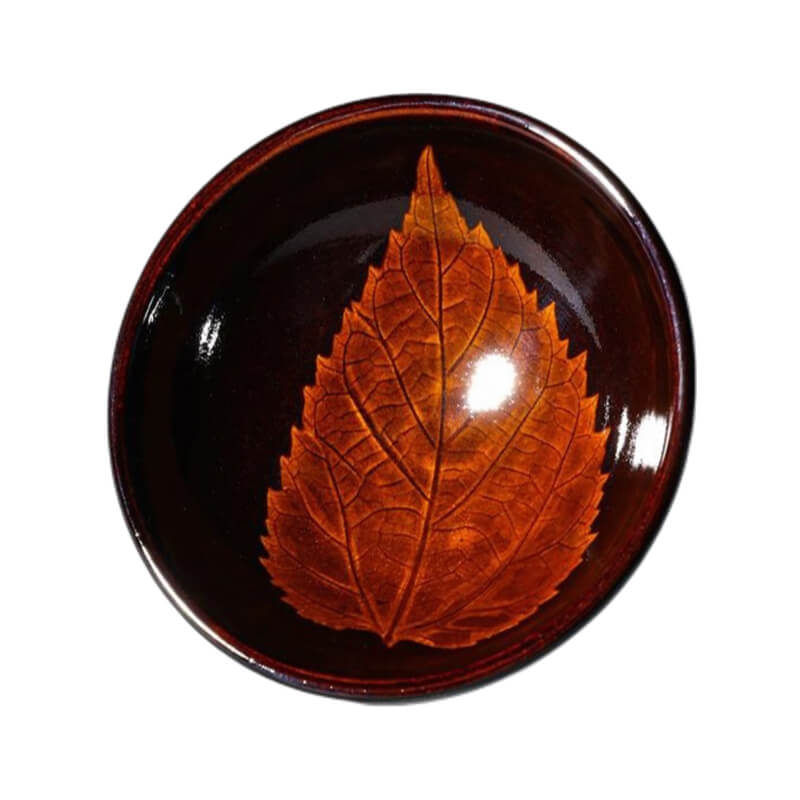 Leaf Jian Zhan Tenmoku Porcelain Tea Cup