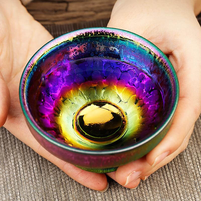 Rainbow Jian Zhan Tenmoku Porcelain Tea Cup
