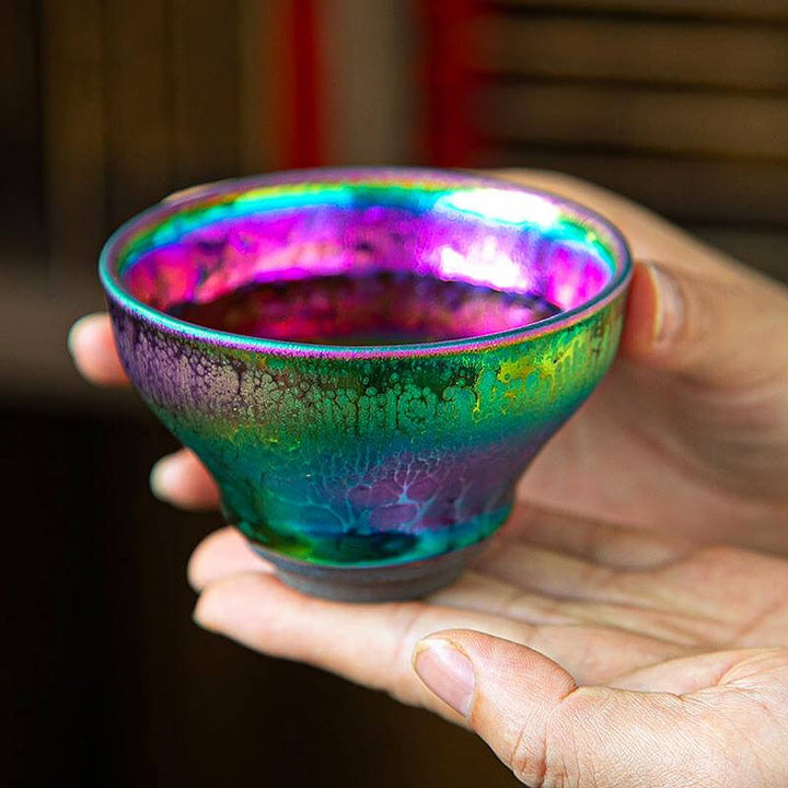 Rainbow Jian Zhan Tenmoku Porcelain Tea Cup