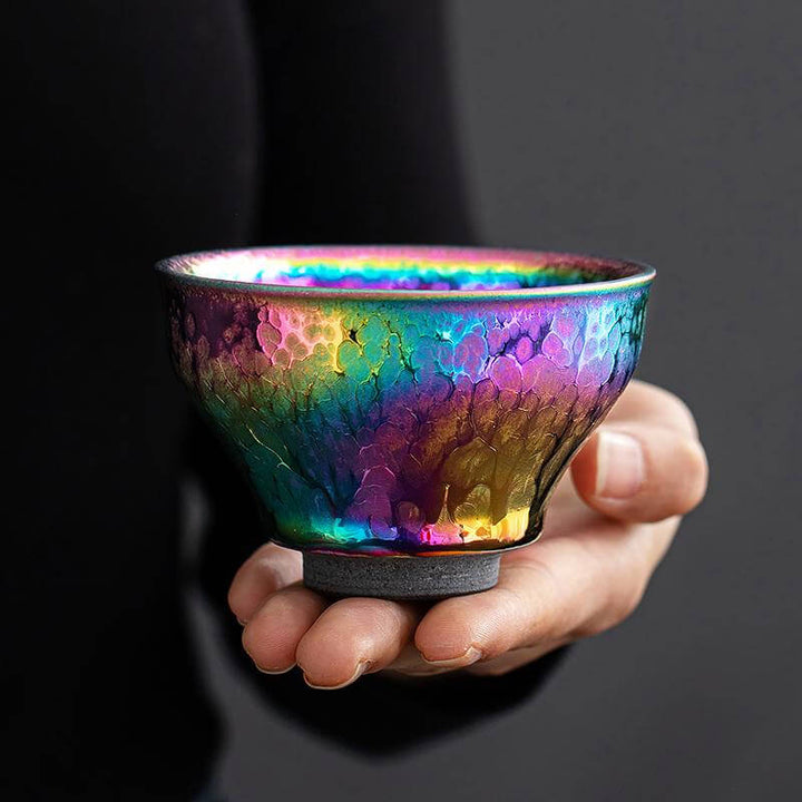 Rainbow Jian Zhan Tenmoku Porcelain Tea Cup