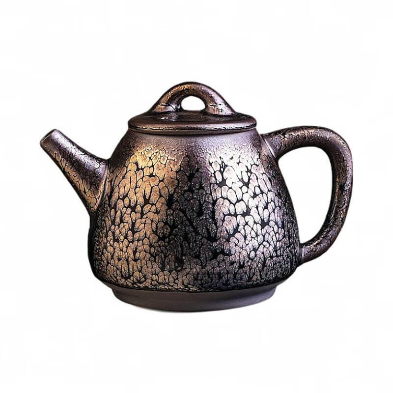 Handmde Tenmoku Jian Zhan Oil Spot High Teapot
